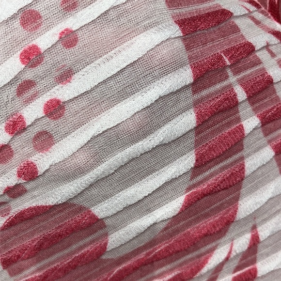 Women’s Before & Again pink & white sheer burnout V-neck top size medium - Picture 8 of 11